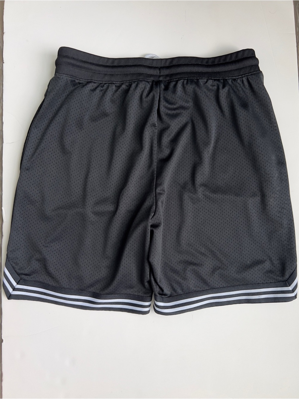 LRG Men’s Black Athletic Mesh Shorts with White Accents - Picture 5 of 5